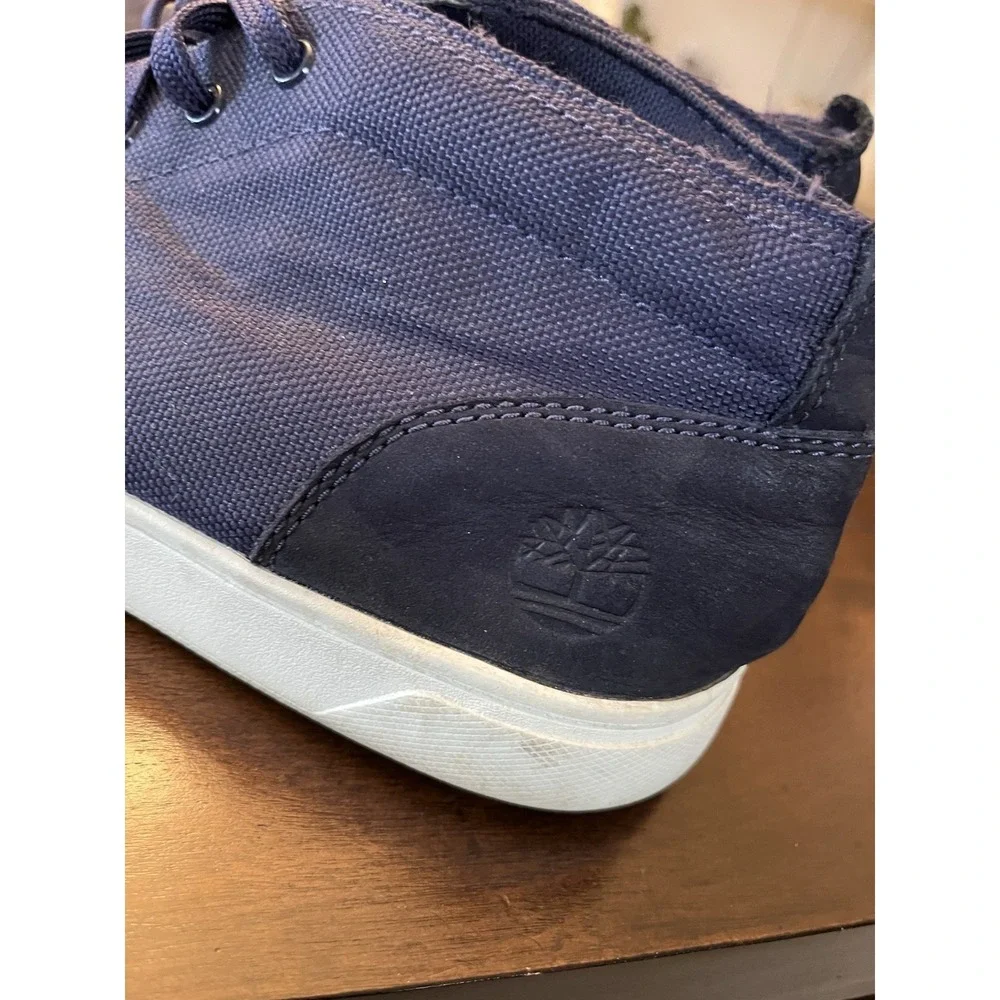 Men's Sz 10 TIMBERLAND Navy Davis Square Suede Men's Chukka/Hiking Sneakers EUC